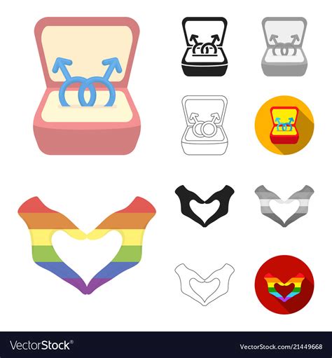 Gay And Lesbian Cartoonblackflatmonochrome Vector Image