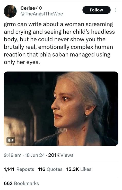 FUCK YOU GRRM YOU OLD NUT CASE WHO CAN T EVEN PORTRAY A GRIEVING WOMAN PROPERLY R