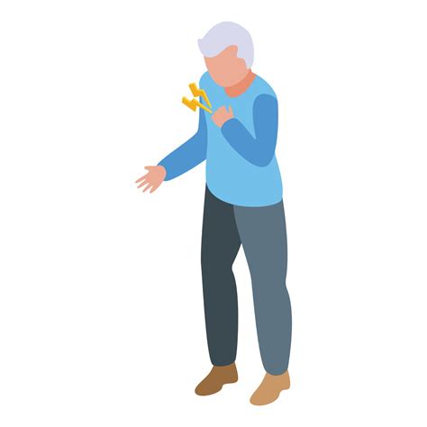 Man heart palpitation icon isometric vector. Anxiety attack 15060909