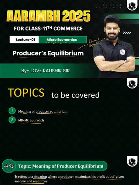Producer Equilibrium 01 Class Notes Pdf