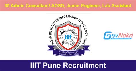 Iiit Pune Recruitment 2024 Apply Online For Jobs Notification