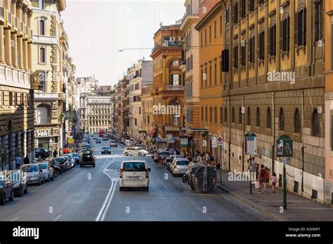 Traffic On Via Cavour In Rome Italy Stock Photo Alamy