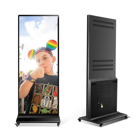 Ultra Thin Floor Standing Advertising Kiosk 70 75 86 Inch Full Screen