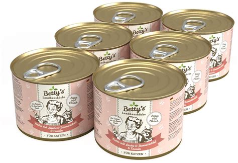 Betty s Landhausküche Katzen Nassfutter Huhn mit Lachs Borretschöl