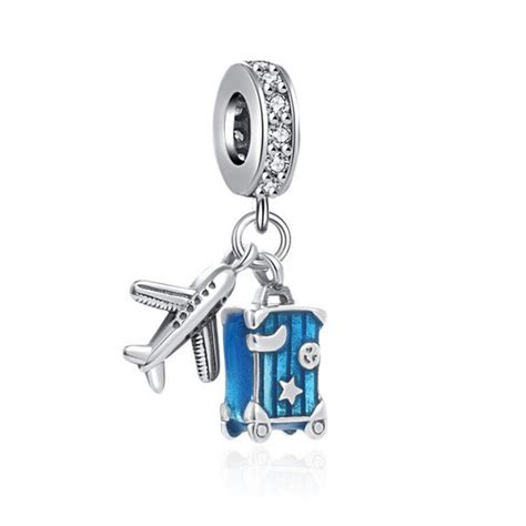 Travel Charm for Pandora Bracelet Plane and Luggage Charm for - Etsy