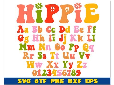 Hippie Font Svg, Hippie Font Otf, Hippie Letters Svg Cricut, Hippie