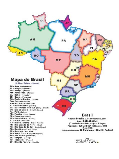Desenho Do Mapa Do Brasil Com Estados E Capitais