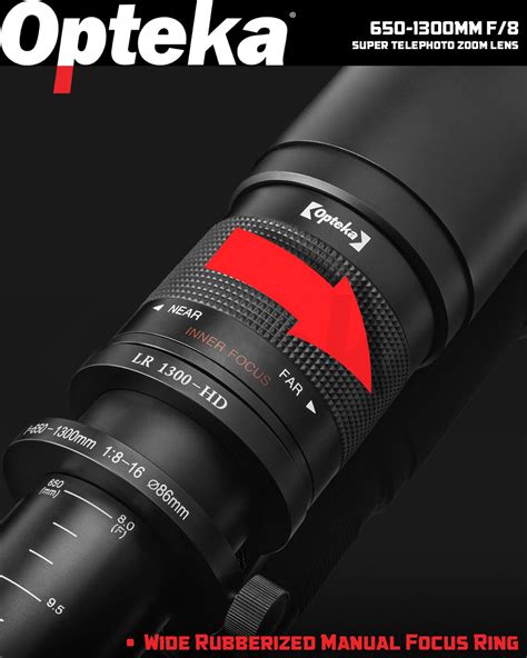 Opteka 650 1300mm F8 Telephoto Zoom Lens For Canon Ef Mount Eos Dslr