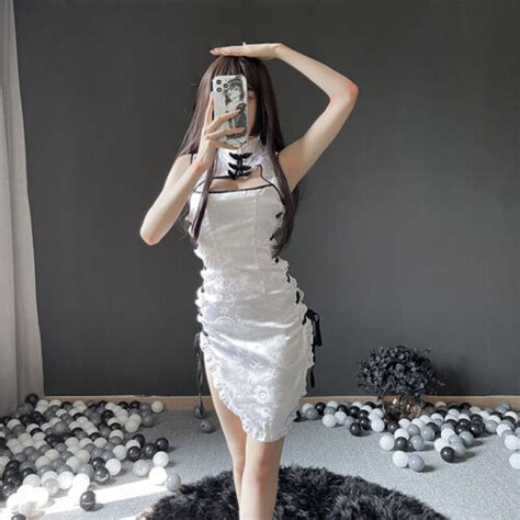 Sexy Lingerie Tight Night Gown Side Split Cheongsam Dress Hot Cosplay Sleepwear EBay