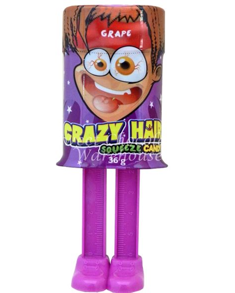 Crazy Hair Squeeze Candy Grape 36g Sweet Chocolate Warehouse
