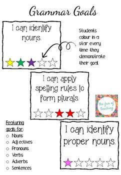 Grammar Goals by The Fun of Teaching | Teachers Pay Teachers