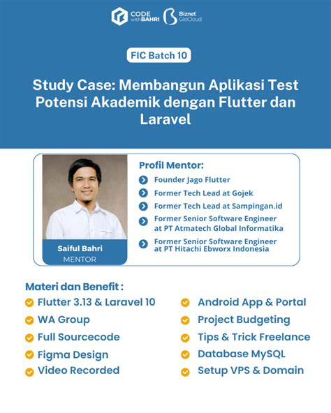 Promo K Fic Batch Fullstack Flutter Laravel Cbt Test Potensi