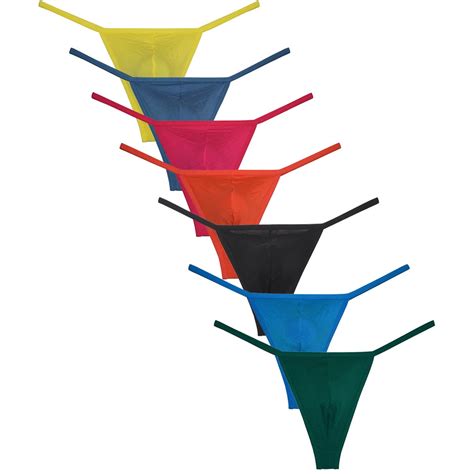 Botmois PACK Men S Solid String Briefs Guy Mini Bikini Underwear Deep Pouch Thong Sexy Low