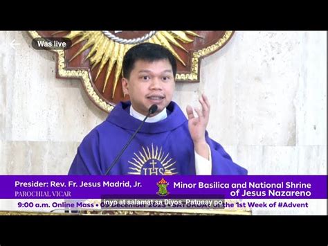 Quiapo Church Live Tv Mass Today Am December Saturday