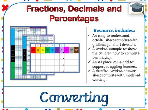 Convert A Fraction Into A Decimal And A Percentage Includes Answer