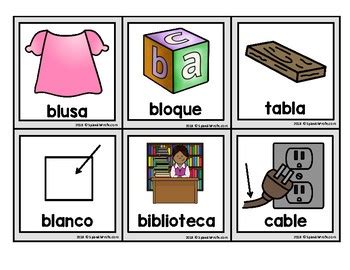 Silabas Trabadas Picture Cards Bla Ble Bli Blo Blu By Spanish Profe