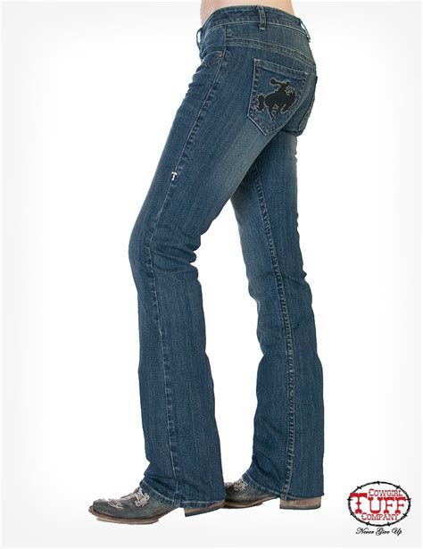 Womens Cowgirl Tuff Jeans Wild And Wooly Dark Chick Elms Grand