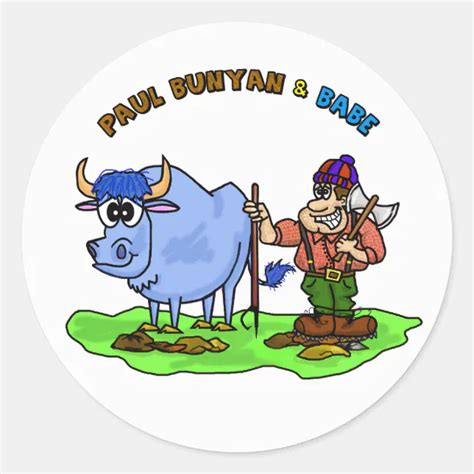 Paul Bunyan Babe The Blue Ox Stickers Zazzle