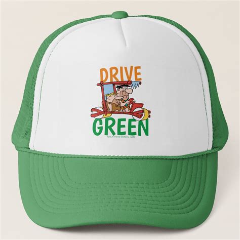 The Flintstones Fred Barney Drive Green Trucker Hat Zazzle