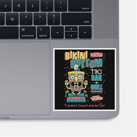 bikini bottom tiki bar  glossy sticker nemons  teefury