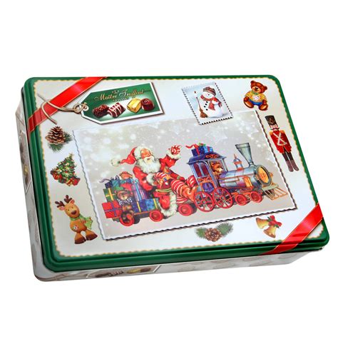 Шоколадные конфеты ассорти пралине "Рождественское", 180 г в железной ...