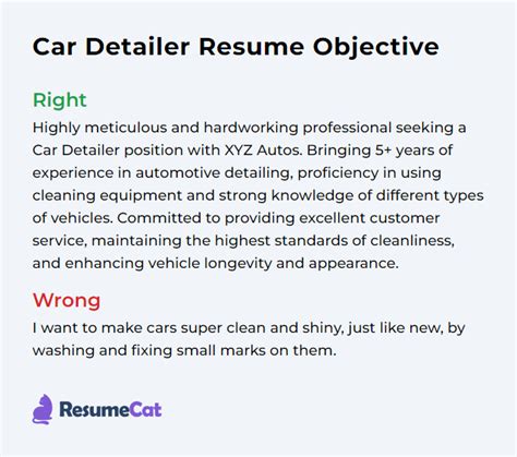 Top 16 Car Detailer Resume Objective Examples Resumecat