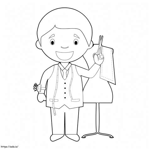 Happy Tailor Coloring Page