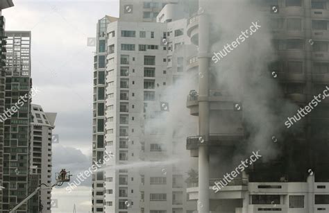 Thai Firefighters Tackle Fire Luxury Condominium Editorial Stock Photo ...