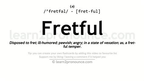 Pronunciation Of Fretful Definition Of Fretful Youtube