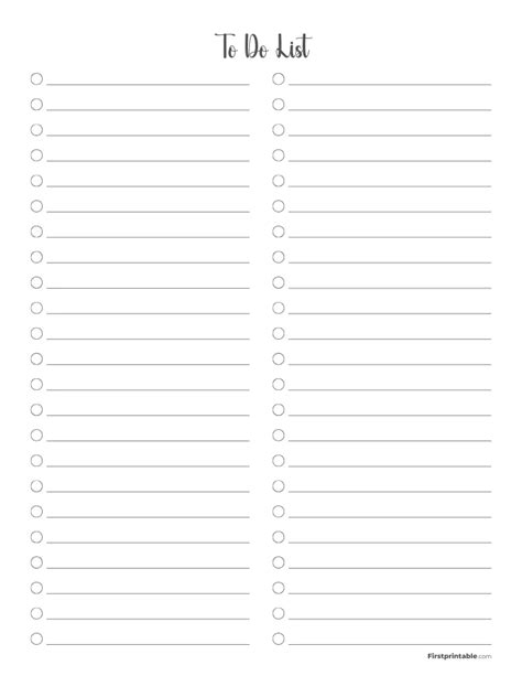 list templates   printable pdfs