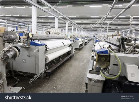 Textile Looms Spinning Weaving Factory Production Stock Photo