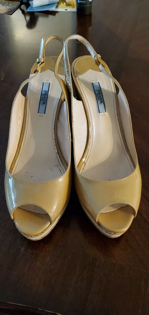 Authentic Prada Milano Nude Women Shoes Size Gem