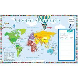 Gibert Les posters effacables la carte du monde école