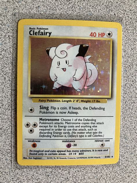 Mavin Clefairy Base Set 5 102 Holo Rare Original Retro Old Wotc