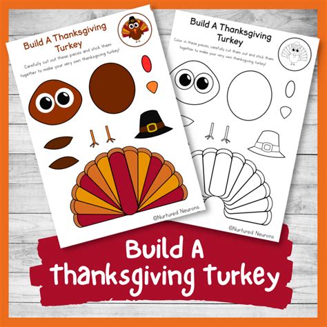 Cute Build A Thanksgiving Turkey Craft (Cut And Paste Activity For Kids ...