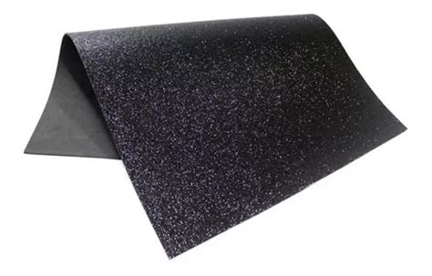 5 Folhas Eva Glitter 40x47 Artesanato Escolar Decorar Cor Preto