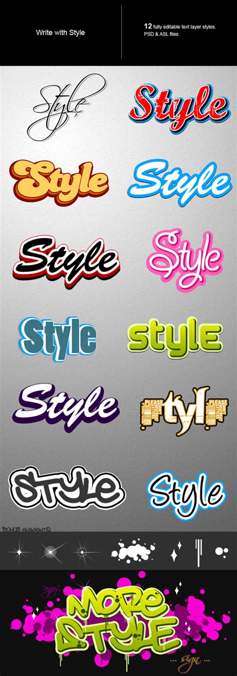 Different Text Effects Photoshop Style Set Photoshop Styles Free Download