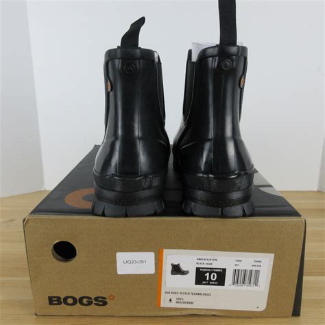 Bogs Amelia Womens 10 Black Chelsea Ankle Rain Boots Waterproof Slip On