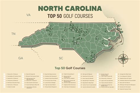 Golf North Carolina Map