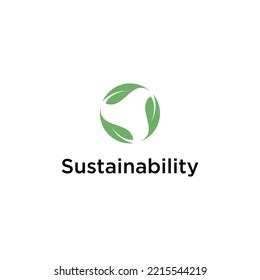 Sustainability Logo Design Leaf Circular Vector Stock Vector (Royalty ...