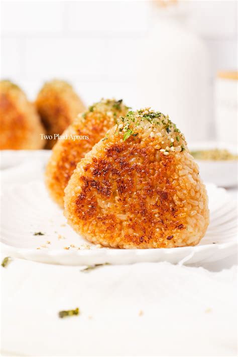 Yaki Onigiri Grilled Rice Balls Two Plaid Aprons