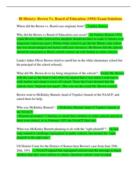 Brown Vs Board Of Education Answer Key 9