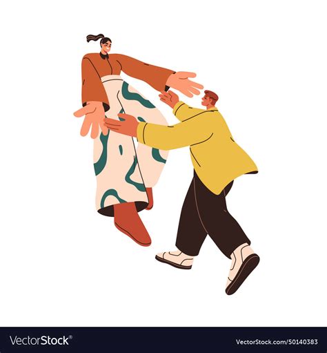 Happy Couple Meeting Embracing With Love Vector Image