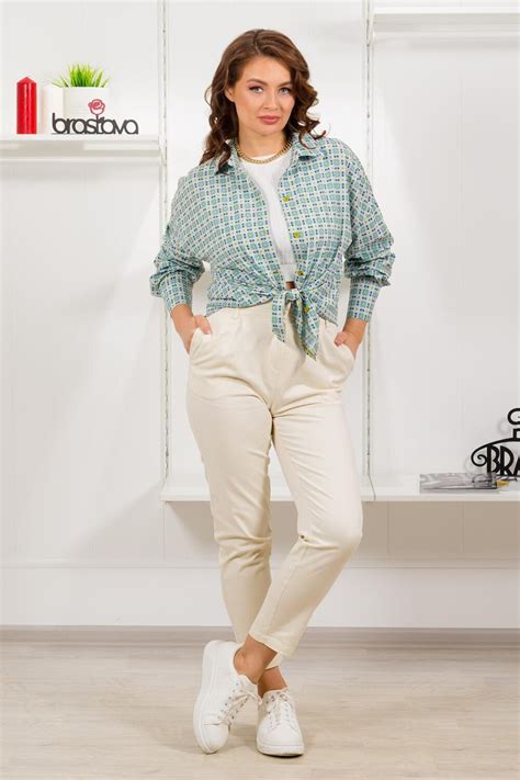 Brava Рубашка 296823 4105 салатовый синий с рисунком оптом от Engros