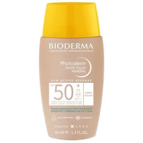 Bioderma Photoderm Nude Touch Mineral Golden SPF50 Αντηλιακό Προσώπου με Χρώμα για Τέλειο Ματ