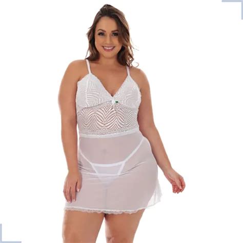 Lingerie Fantasia Camisola Plus Size Sexy Calcinha Sensual MercadoLivre