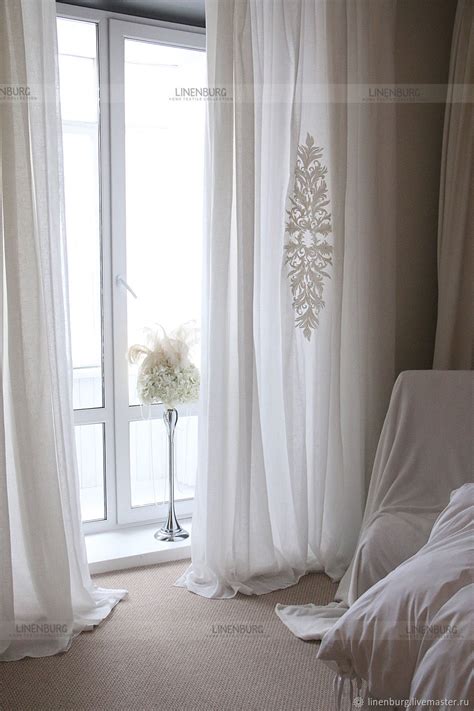 Шторы бохо льняные двухслойные с вышивкой в интернет-магазине Ярмарка ...