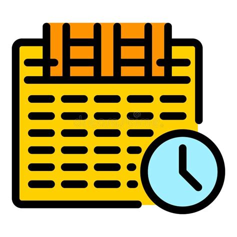 Calendar Stopwatch Icon Color Outline Vector Stock Vector