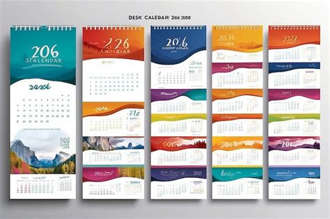Desk Calendar 2026 template colorful design | Premium AI-generated image