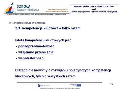 Kompetencje Kluczowe W Edukacji Zawodowej Czyli Klucze Do